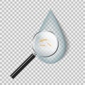 Vector realistic isolated cholera in water droplet for template decoration on the transparent background. Concept of disease and b